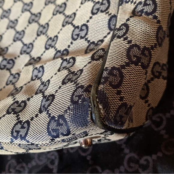 Authentic Gucci Tote Bag Gg Canvas Sherry Navy/Canvas - Picture 3 of 7
